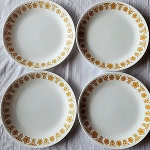 Lot of 4 Vintage Corelle, Butterfly Designs. 10.5 Dinner Plates.